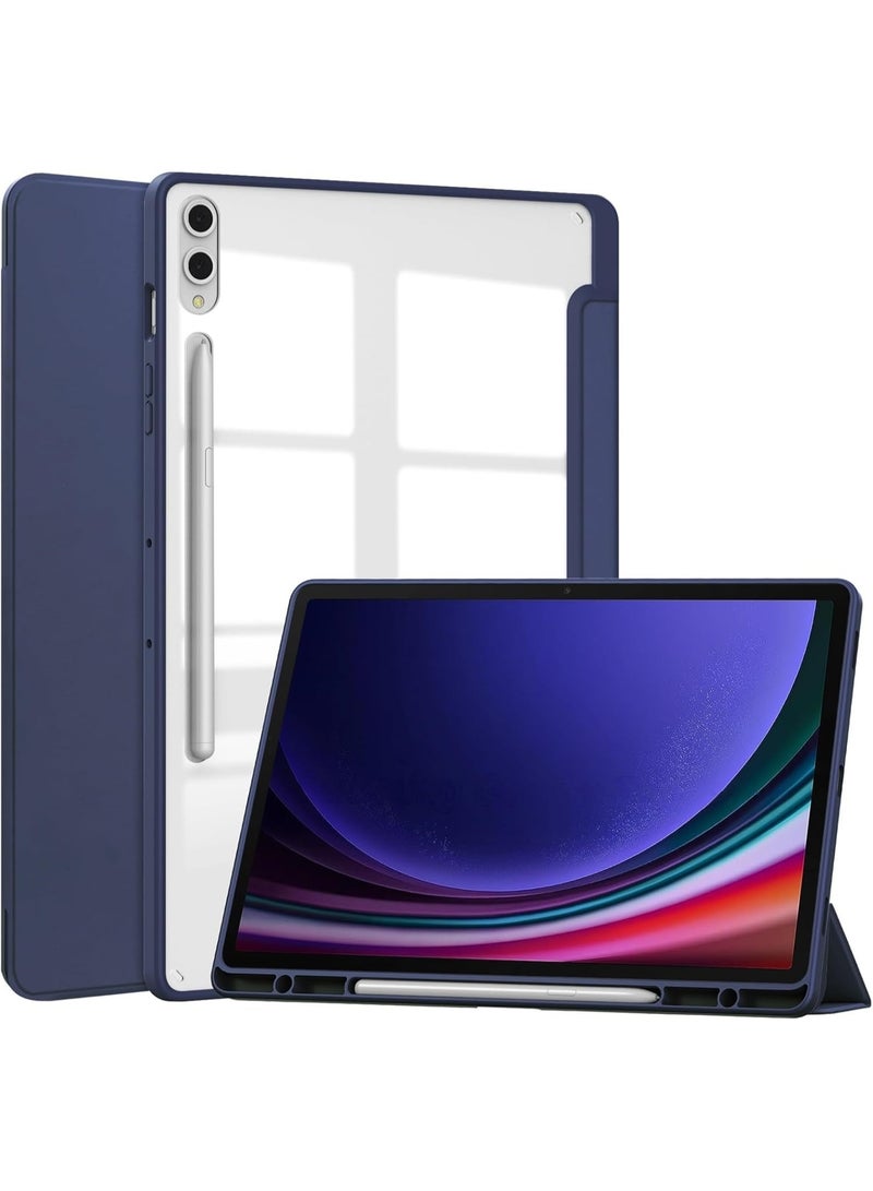 إيفو جراب هجين رفيع لجهاز سامسونج تاب اس 8 بلص 2022/اس7 اف اى 2021/اس7 بلص2020 مقاس 12.4 بوصة مع حامل قلم ، غطاء مقاوم للصدمات مع غطاء خلفي شفاف وواقي شاشة وخاصية الإيقاظ/السكون التلقائي ( اسود ) - Image 1