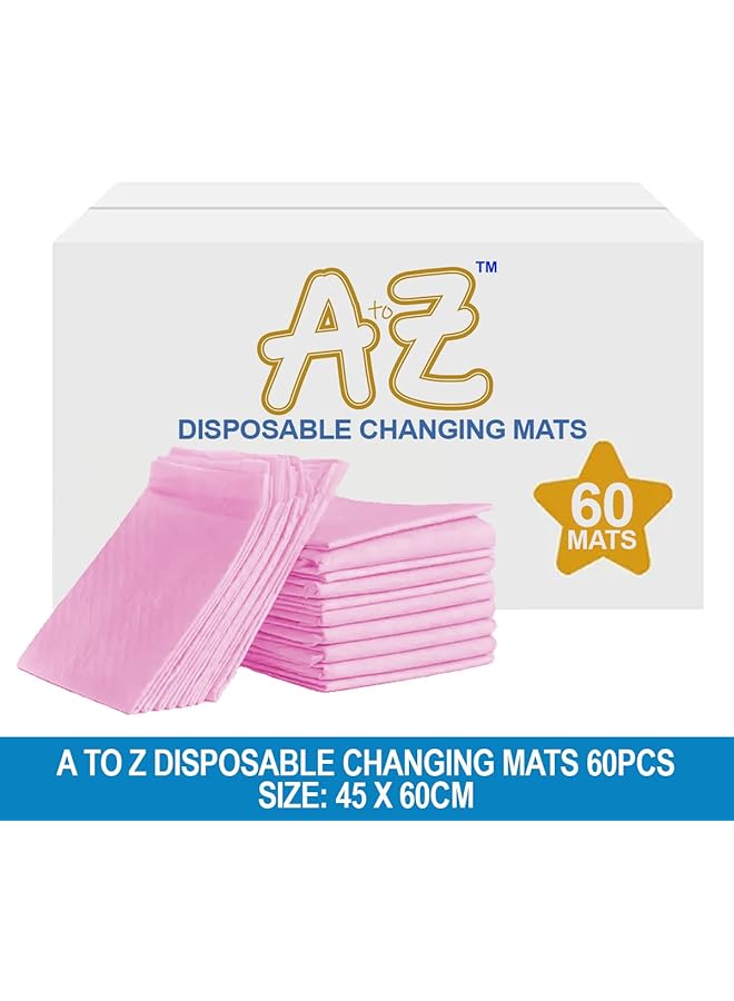 A TO Z Disposable Changing Mat Large (45 X 60Cm) Pack Of 60 Pink - Image 2