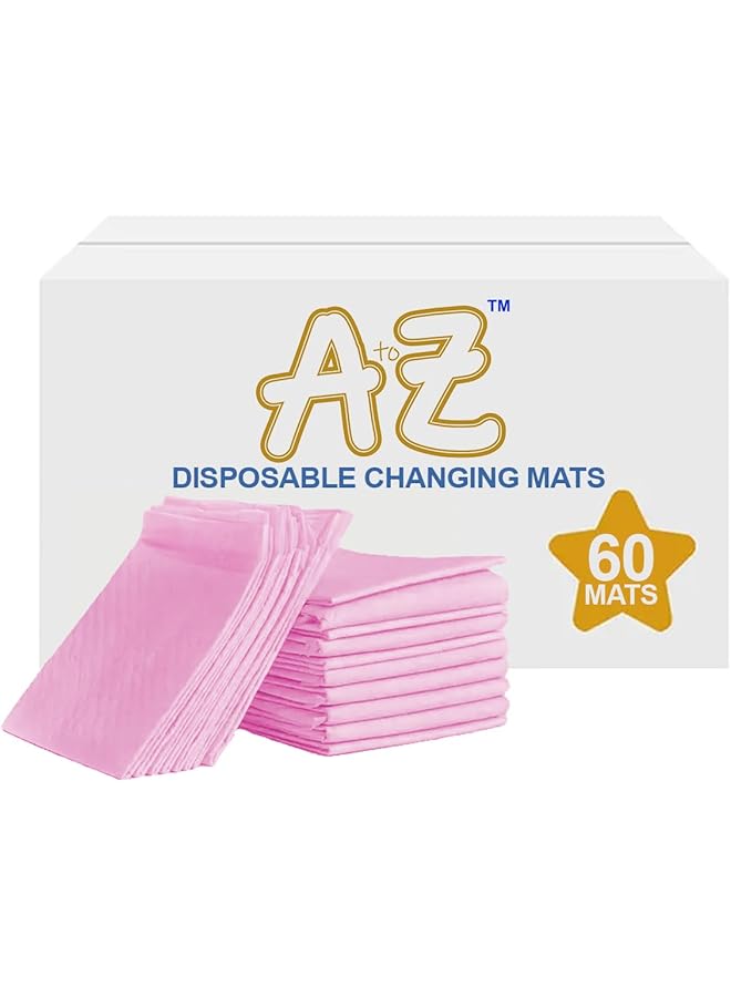 A TO Z Disposable Changing Mat Large (45 X 60Cm) Pack Of 60 Pink - Image 1
