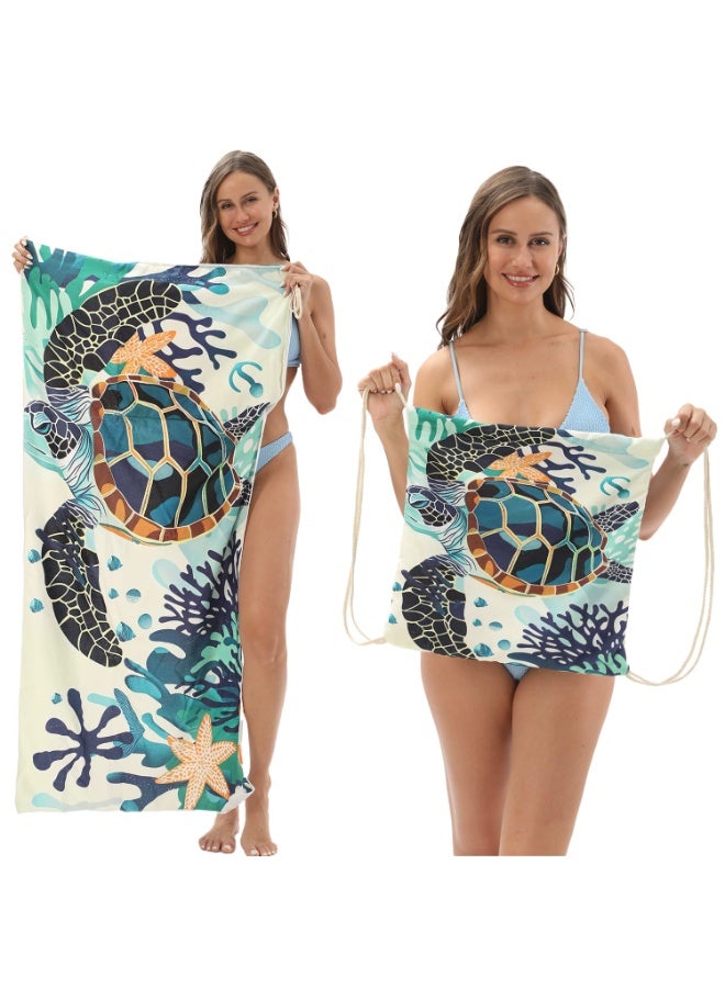 general Beach Towel, Super Absorbent, Quick Dry, Sand Free, Compact & Lightweight, 100% Recycled Materials, Includes bag - Large (140x70cm)