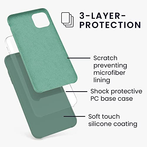 VONZEE Liquid Silicone Soft Back Cover for iPhone 11 Case, Shockproof Slim Camera & Full Body Protection Non Yellowing Cover with Microfiber Lining & Logo Cut (6.1 Inch) -Midnight Green - Image 3