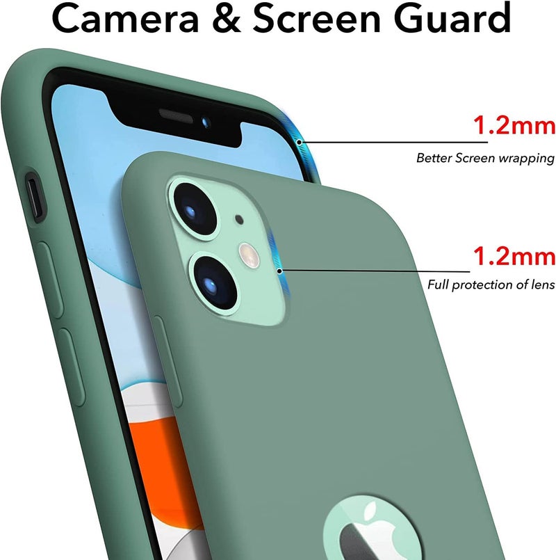 VONZEE Liquid Silicone Soft Back Cover for iPhone 11 Case, Shockproof Slim Camera & Full Body Protection Non Yellowing Cover with Microfiber Lining & Logo Cut (6.1 Inch) -Midnight Green - Image 4