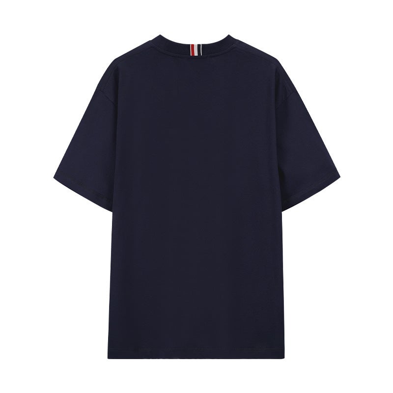 Tb Browin2025 New Summer Style Fine Sulfur Cotton Round Neck T-Shirt for Men and Women with Anchor Embroider Short Sleeves - Image 5