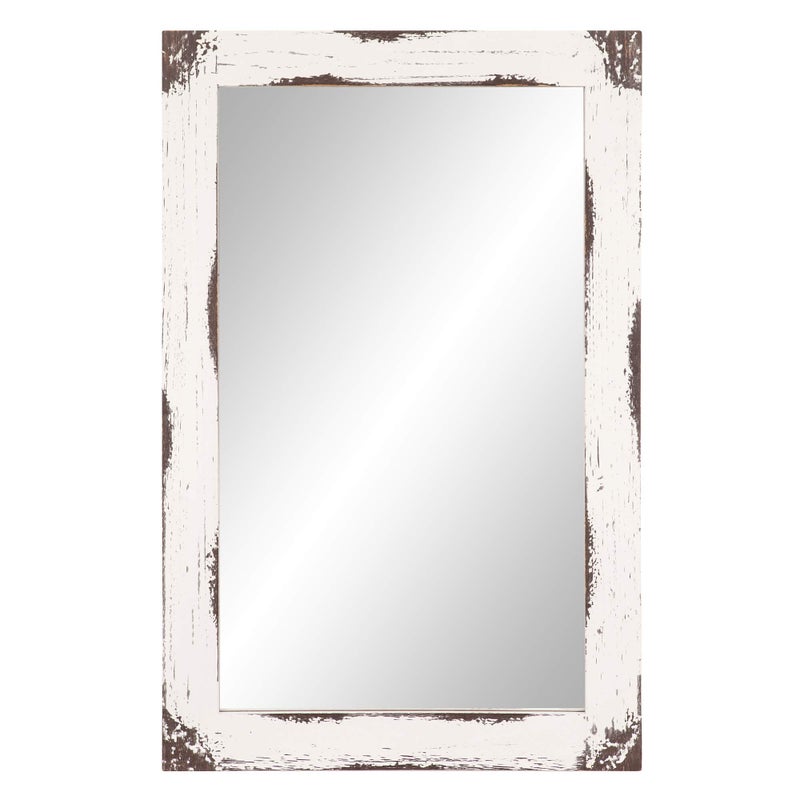 Patton Wall DÃ©cor Patton Wall Decor 24x36 Distressed White Reclaimed Wood Wall Mirror 