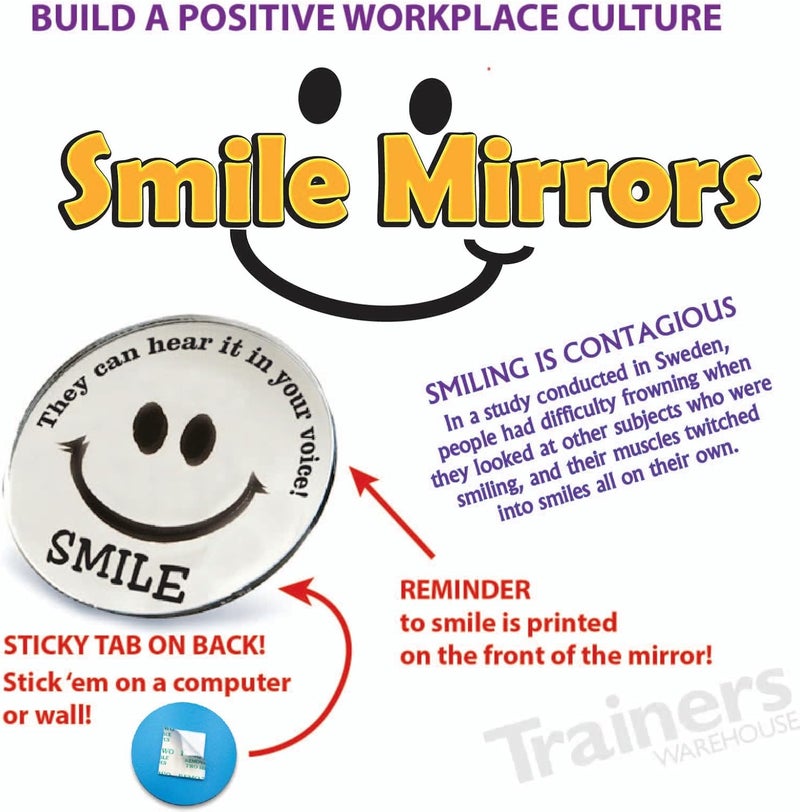 Trainers Warehouse Mini Round Smile Mirrors - Set of 10 Adhesive Backed Mirrors - Image 3