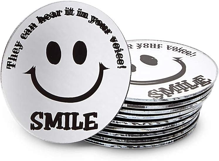 Trainers Warehouse Mini Round Smile Mirrors - Set of 10 Adhesive Backed Mirrors - Image 1