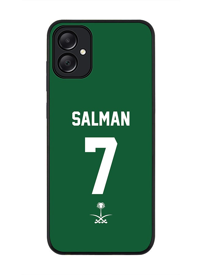 Stylizedd Rugged Black edge case for Samsung Galaxy A05, Slim fit Soft Case Flexible Thin Cover- Football Team-Saudi Arabia, Player Name-Salman - Image 1