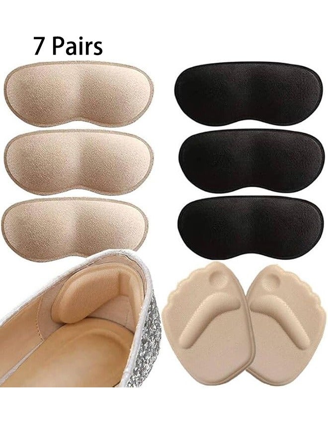 7 أزواج من كعب وسادة وسادة ، وسادة كعب كليب ، وسادة كعب كليب ، وسادة كعب ، وسادة كعب عال ، وسادة سيدة ، وسادة قابل للتعديل ملء الرأس ، وسادة الجبهة ، ومقاومة للاهتراء وحماية القدم الإسفنج ، وعدم الانزلاق والاحتكاك الكعب العالي ( الأسود والبيج ) - Image 1