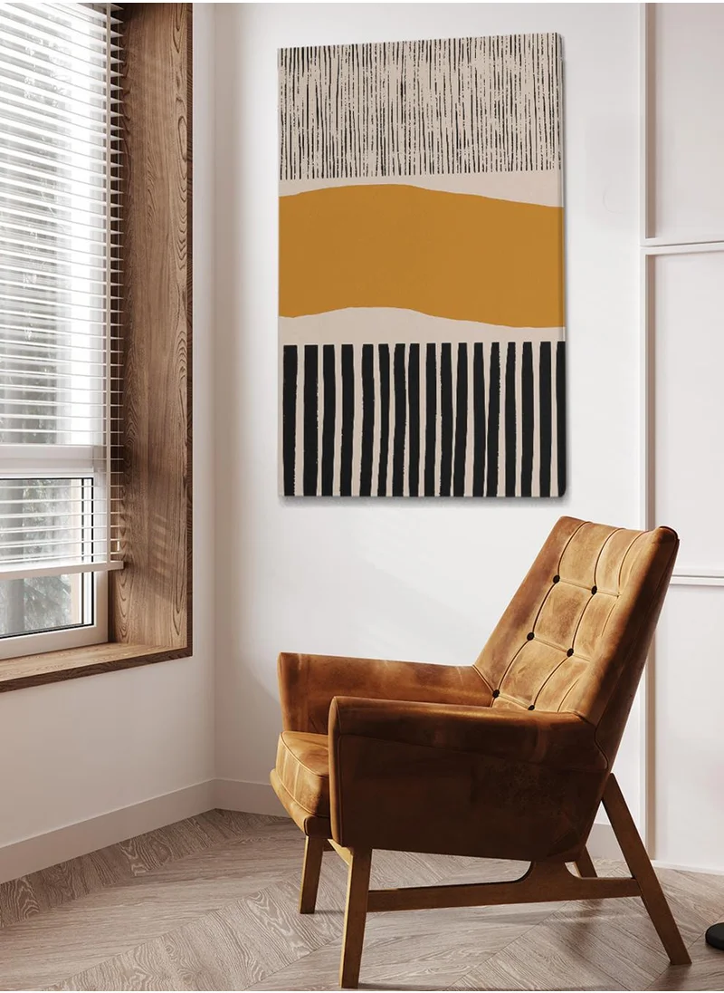 LOWHA Canvas Wall Art Stretched Over Wooden Frame with Stripes Painting