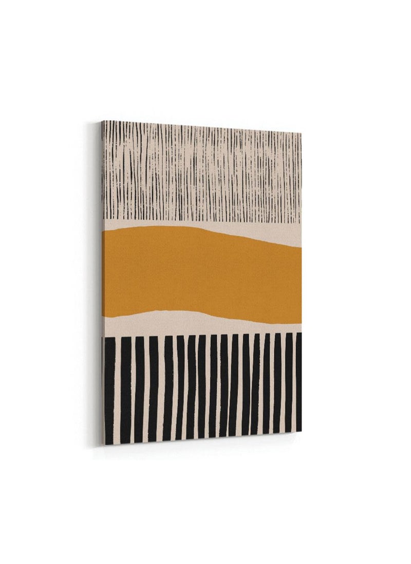 LOWHA - Canvas Wall Art Stretched Over Wooden Frame with Stripes Painting - Image 1