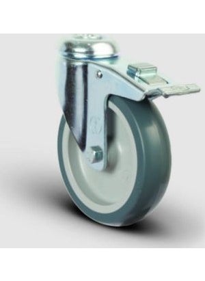 Emes Hole Connection, Bushing, Thermoplastic Rubber Light Industrial Wheel with Spherical Brake Diameter: 200 - Er04 Mkt 200F 