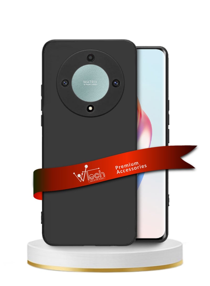 Wtech Liquid Silicone Ultra Thin TPU Phone Case Cover For Honor X9b 5G 2023 Black - Image 1