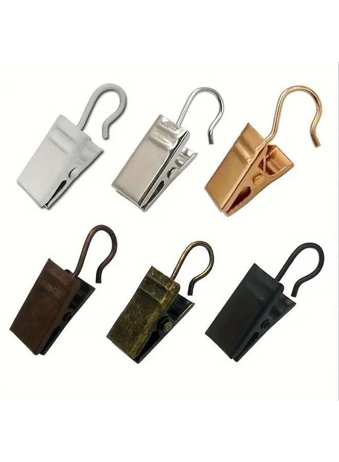 30pcs Silvery Curtain Clips with Hook and Loop Open Crocodile Shower Clips Set - Image 2