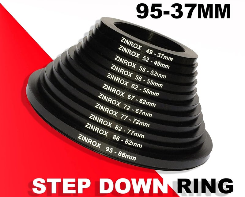 ZINROX® Step Up (37-95mm) and Step Down Lens (95-37mm) Filter Adapter Rings - Set of 22pcs, 37mm to 95mm and 95mm to 37mm Stepping Ring - Image 2
