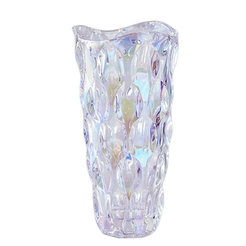 Eastern Rock Heavy Glass Flower Vase Thickened 3.5lb 9.5inch Sparkle vase Bohemian Style, for Centerpieces,Wedding,Perfect Home Decor (Sparkle) - Image 1