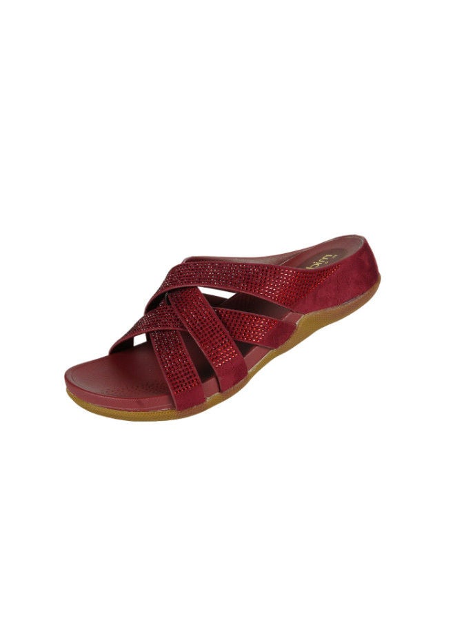 Michelle Morgan 092-2599 Michelle Morgan Ladies Casual Sandals Maroon 114RC278 - Image 3
