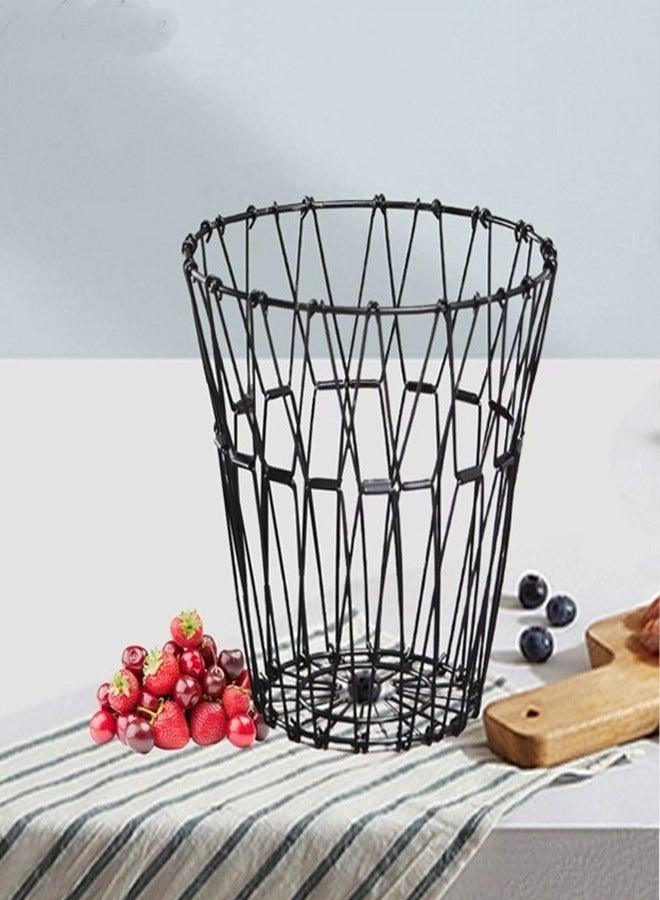 2 Pieces Multipurpose Flexible Wire Multi Shape Hollow Stainless Steel Folding Storage Fruit Basket - Image 5