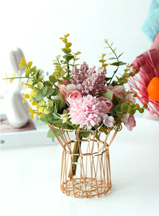2 Pieces Multipurpose Flexible Wire Multi Shape Hollow Stainless Steel Folding Storage Fruit Basket - Image 2