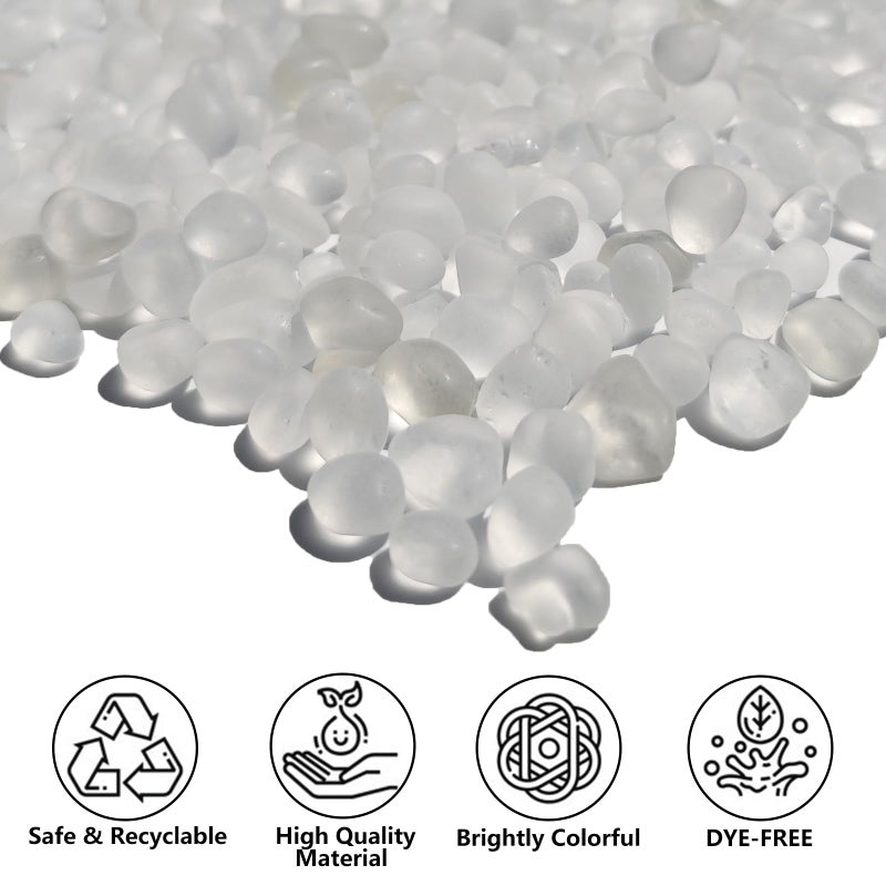 QYGL Sea Glass Stones - 0.9LB White Frosted Glass Pebbles Gemstones - Perfect for Aquarium Rocks, Fish Tank Gravel, Vase Fillers, DIY Crafts, and Home Decor - Image 2
