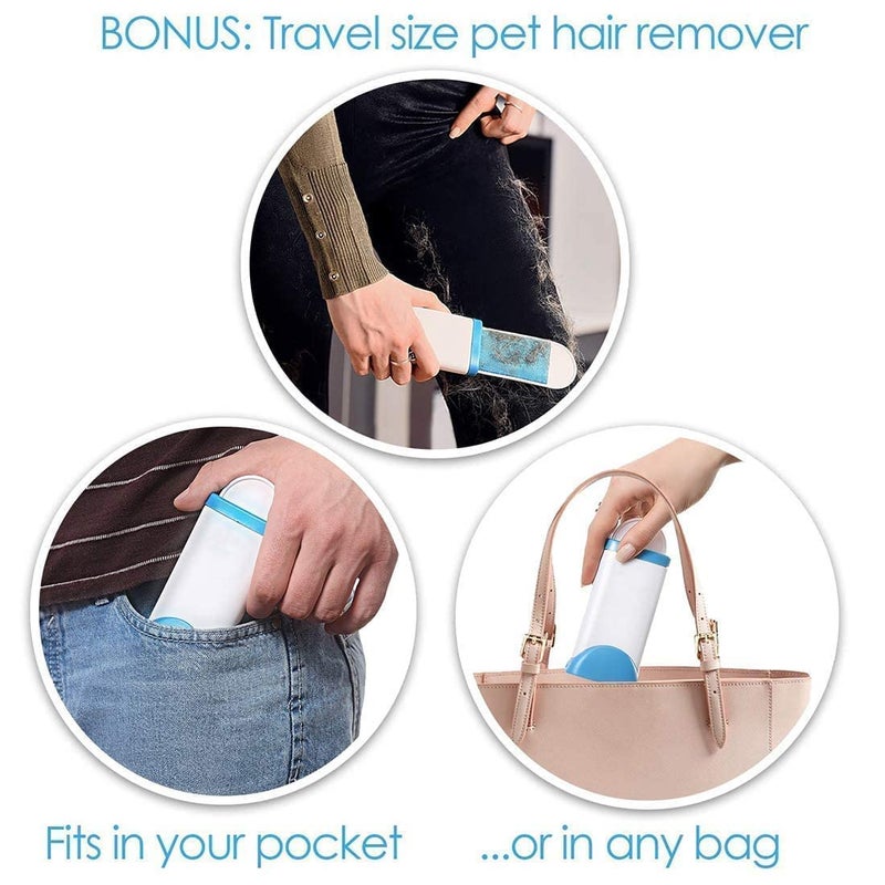 AJIGNA MART Pet Hair Remover Brush Sided Lint Brush with Self Cleaning Base Lint Brush Fur Lint Removal for Clothes Furniture Car Seat Couch Remover Magic Clean ClothingFurniture - Image 4