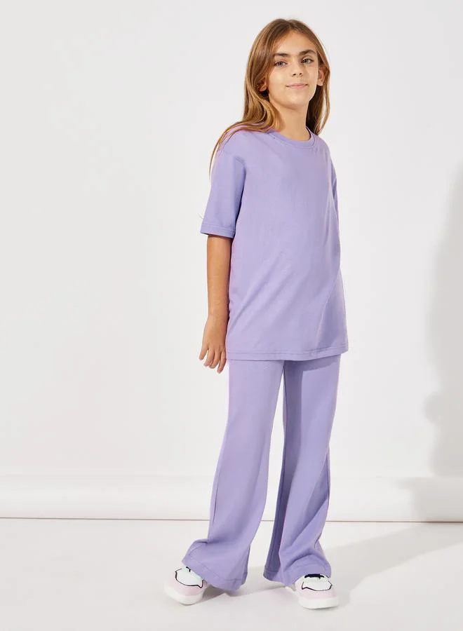 Styli Over size tee and Boot cut joggers co-ord set