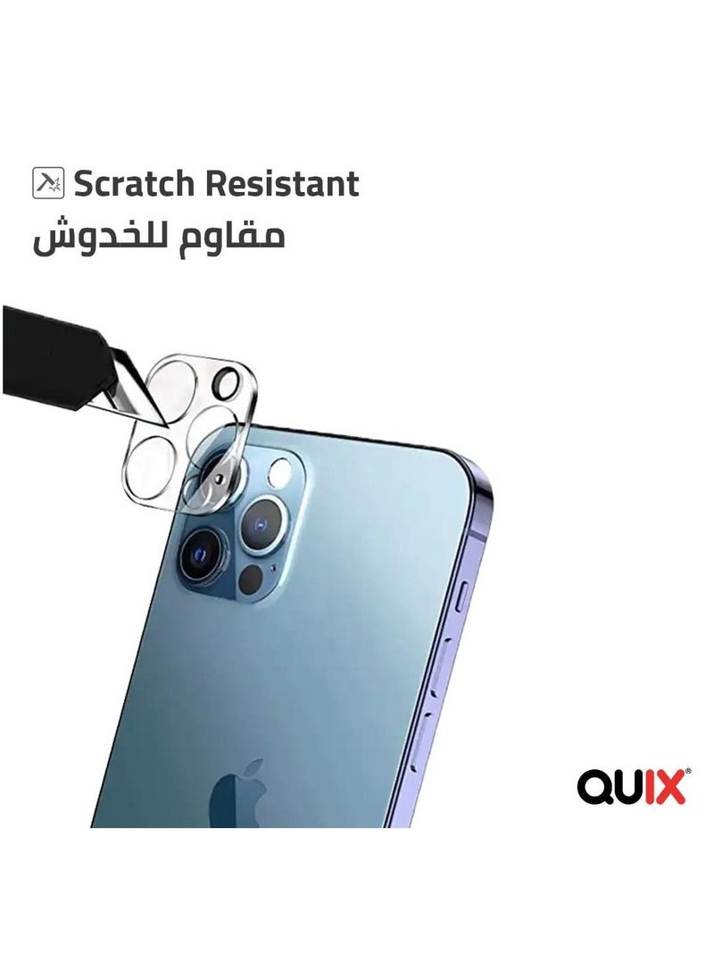 quix - Camera Lens Protector for  iPhone 12 PRO Max Tempered glass with a durable and distinctive scratch-resistant metal frame - Protects the lens from damage and sudden shocks - Image 1