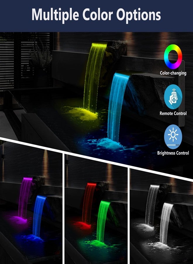 AquaMiracle مجموعة شلال بركة AquaMiracle مع أضواء LED، ومفيض من الفولاذ المقاوم للصدأ الكل في واحد مع مضخة مياه 660 جالون في الساعة، ونافورة شلال خارجية للحديقة والفناء الخلفي وديكور حمام السباحة (12 بوصة) - Image 4