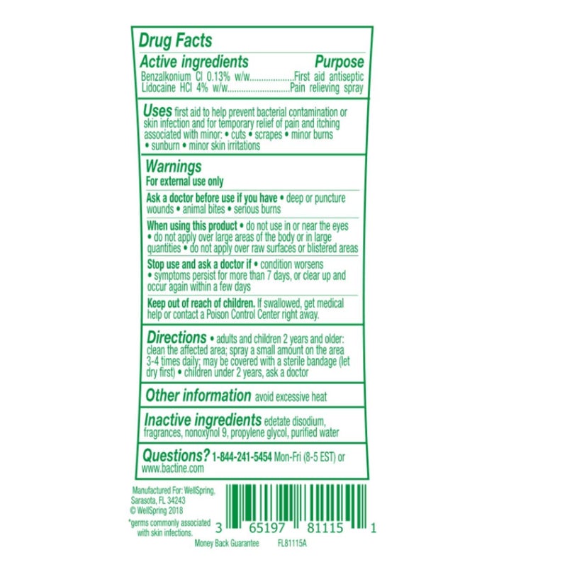 البكتين MAX First Aid Spray - Pain Relief Cleansing Spray with 4% Lidocaine - Numbing Lidocaine Kills 99% of Germs - Pain + Itch Relief for Minor Cuts  Scrapes, Burns  Bug Bites - 5oz, 4 Pack - Image 2