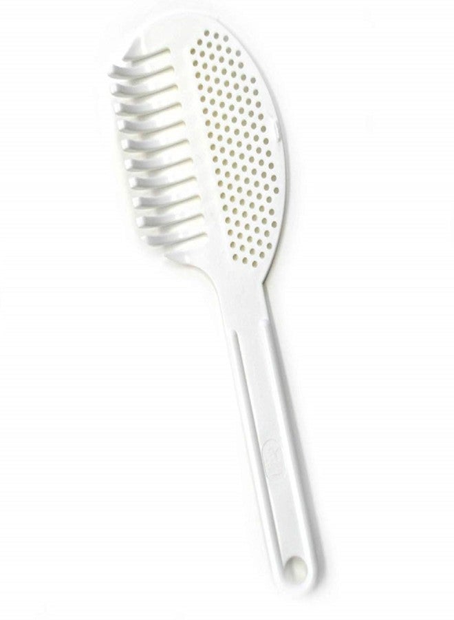 Gadjit Pasta Strain & Serve - Pot Strainer and Pasta Server, Two-Sided Kitchen Tool for Draining, Lifting & Serving Pasta - Multipurpose, Space-Saving Cooking Essential (White) - Image 1