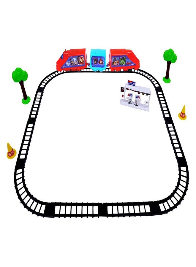 Kriiddaank Marvel Avengers Big (21pcs) Train Set - Infinity War, Design Durable Superhero's, Best Gift for Kids | Educational Train Set | Easy-to-Assemble Tracks & Sound Effects - Image 1