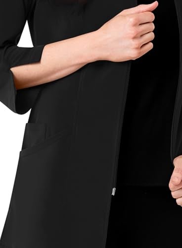 Maevn Smart Lab Coats - Ladies 3/4” Sleeve Lab Jacket (Large, Black) - Image 3