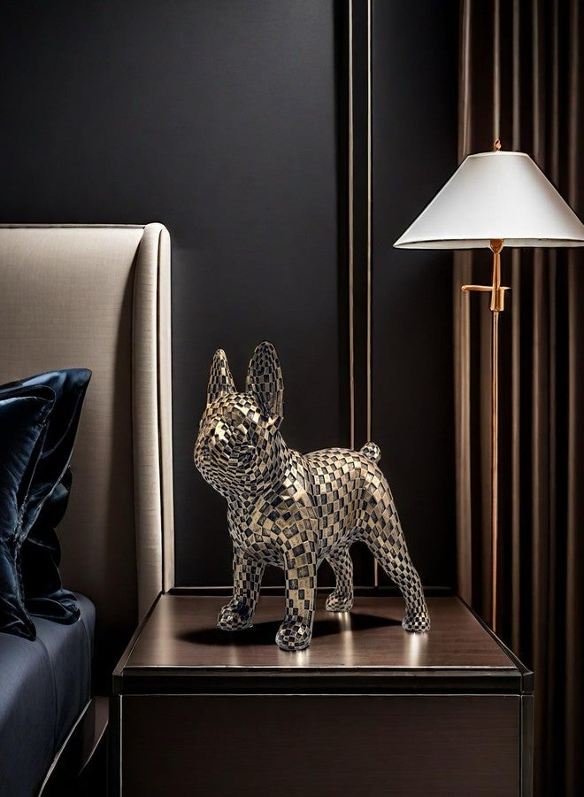 FUNSXBUG Art Abstract French Bulldog Statue Dog Figurines Sculpture Collectibles Home Office Desktop Decor Outdoor Garden Display Decoration Resin Bronze - Image 2