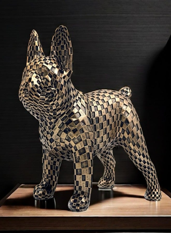 FUNSXBUG Art Abstract French Bulldog Statue Dog Figurines Sculpture Collectibles Home Office Desktop Decor Outdoor Garden Display Decoration Resin Bronze - Image 1