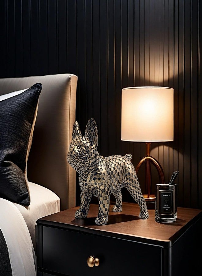 FUNSXBUG Art Abstract French Bulldog Statue Dog Figurines Sculpture Collectibles Home Office Desktop Decor Outdoor Garden Display Decoration Resin Bronze - Image 4