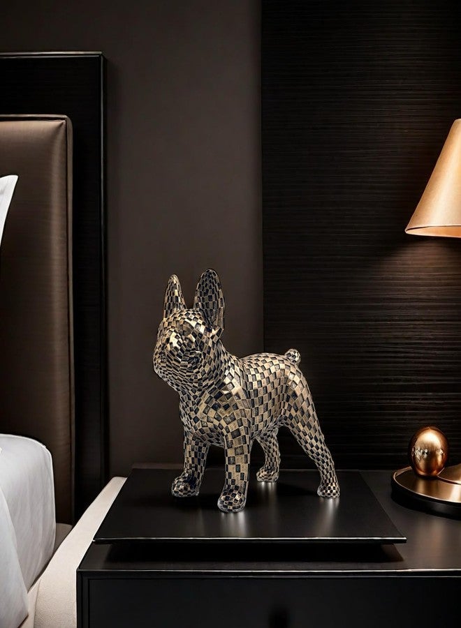 FUNSXBUG Art Abstract French Bulldog Statue Dog Figurines Sculpture Collectibles Home Office Desktop Decor Outdoor Garden Display Decoration Resin Bronze - Image 5