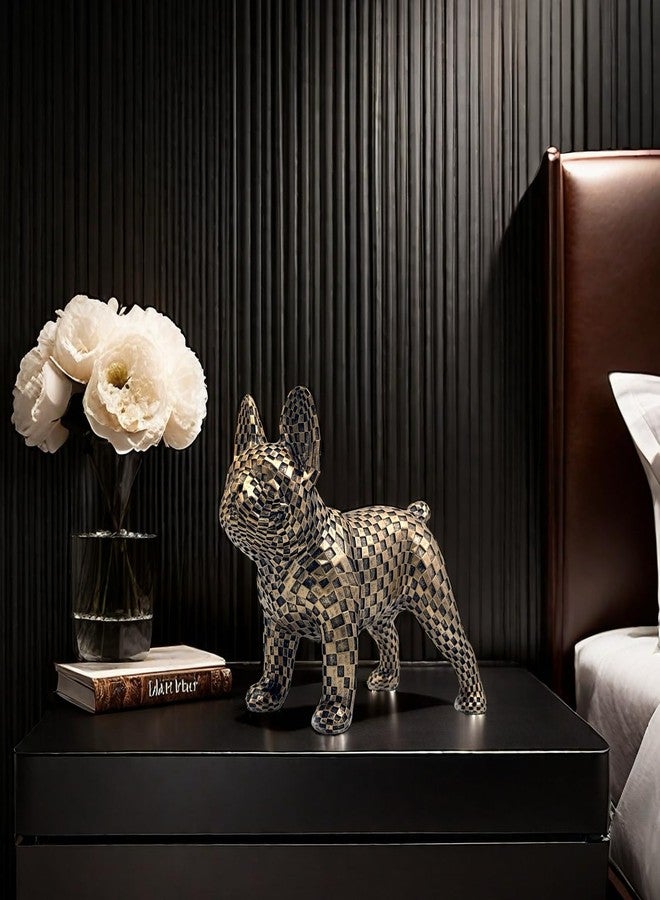 FUNSXBUG Art Abstract French Bulldog Statue Dog Figurines Sculpture Collectibles Home Office Desktop Decor Outdoor Garden Display Decoration Resin Bronze - Image 3