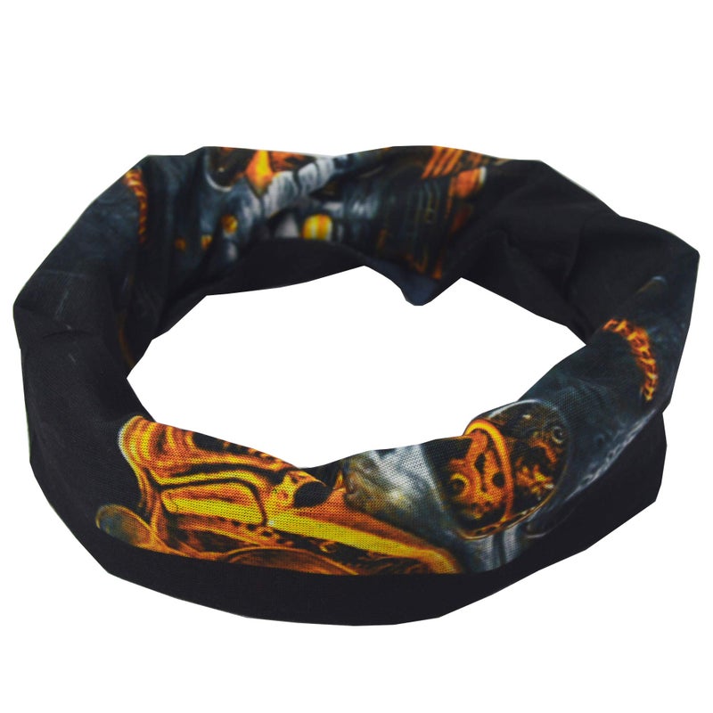 Obacle Skull Face Mask Half Gaiter Mask for Men Dust Wind UV Sun Protection Seamless 3D Tube Mask Bandana for Men Women Skeleton Mask Motorcycle Riding Bike Sports (Mechanical Grey-Gold Skull) - Image 4