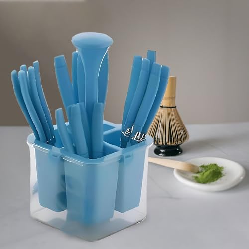 Parage 25 Pieces Camry Premium Stainless Steel Cutlery Set with Storage Box | Spoons Set |Home & Kitchen and Dining Tableware| Spoon Stand for Dining Table Fancy, (Set of 25, Blue) - Image 3