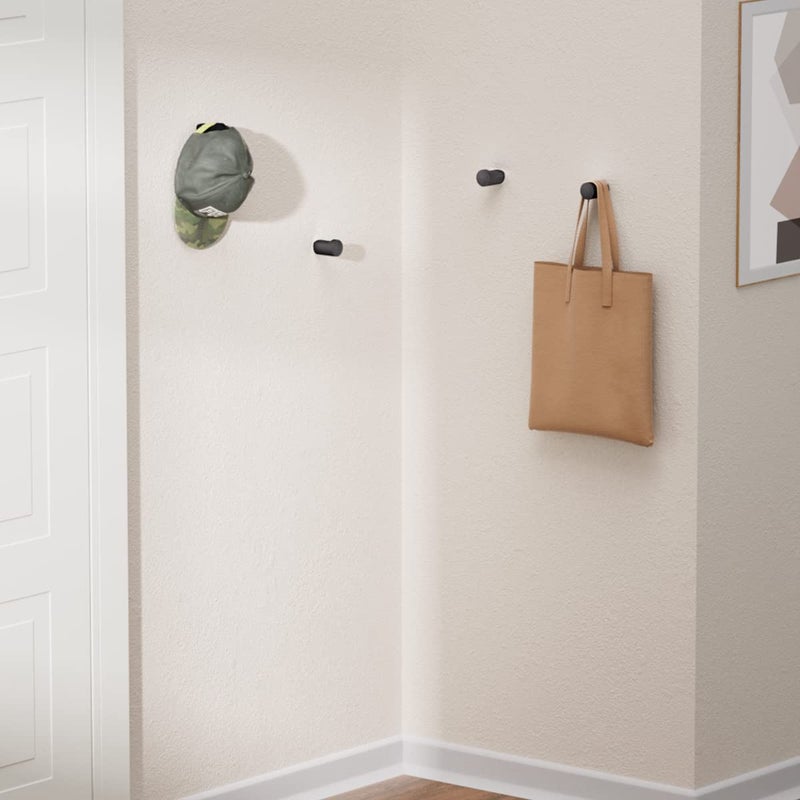 Cocoya 4Pack Metal Wall Hooks  Minimalist Coat Hooks Matte Black Simple Modern Easy Install Wall Mount Heavy Duty Aluminum Mid Century Entryway Bathroom  For Hanging Hat Purses Robe Clothes Backpack - Image 2