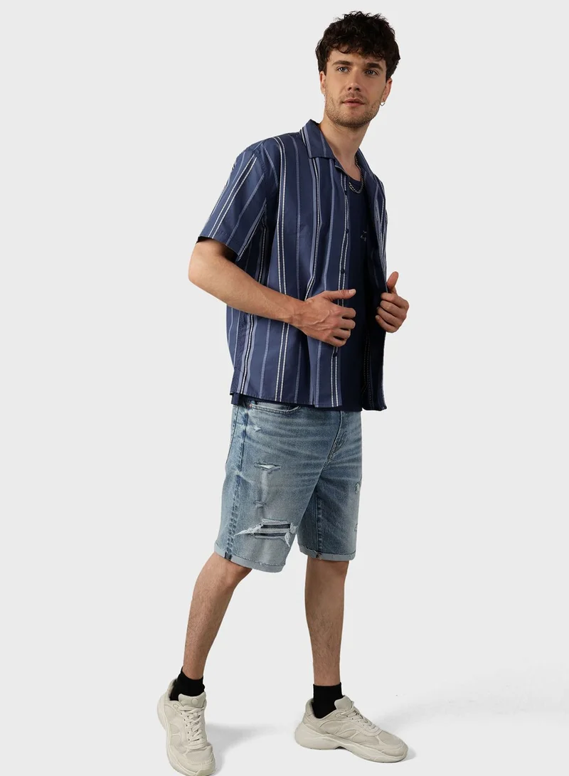 امريكان ايجل Relax Fit Tropical Printed  Shirt