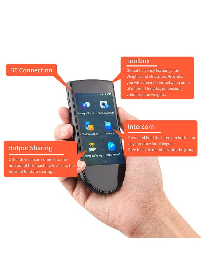 DOSMONO - Portable Language Translator Device 72 Languages Real-time 2-WAY Voice Translator 32 Accents Multilingual Text & Photo Translating Chinese/English/Japanese/Korean Support Map Global Position System - Image 1