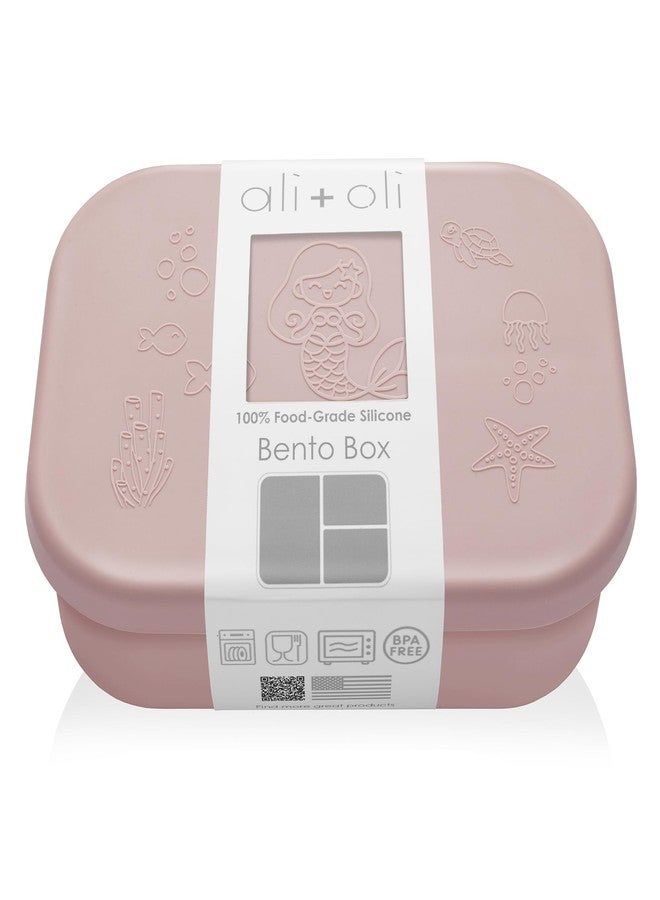 Ali+Oli Silicone Bento Box (Mermaid) Lunch Box for Kids, Toddlers, Preschoolers & Adults | BPA-Free and Spill-Proof | Ideal for School, and On-the-Go Meals| Perfect for Lunch, Snacks, and Meals - Image 1
