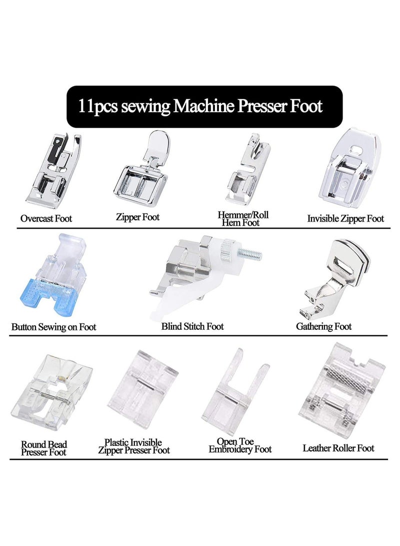 NIBEMINENT 11 Pcs Presser Feet Sewing Machine Walking Kit Compatible for Brother Babylock Janome Elna Toyota New Home and Low Shank Machines - Image 3
