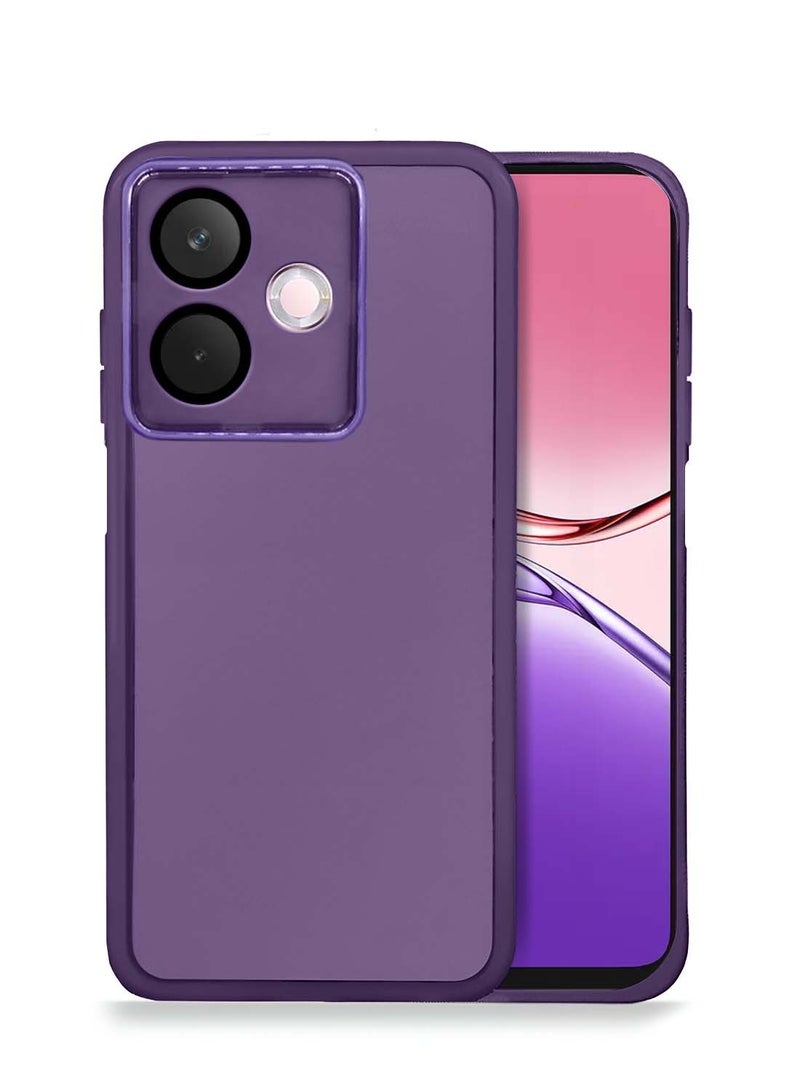Wtech Oppo A5 Pro 4G/5G 2025 Soft Transparent TPU Silicone Ultra Thin Phone Stylish Electroplated Camera Border Back Case Cover - Eggplant Purple