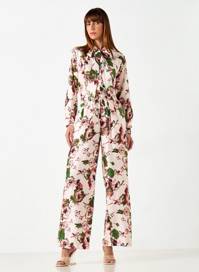 تواكستريمز بنطلون واسع الساقين بطبعات ورباط إغلاق وجيوب من تو إكستريمز - Image 2