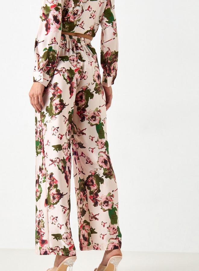 تواكستريمز بنطلون واسع الساقين بطبعات ورباط إغلاق وجيوب من تو إكستريمز - Image 3