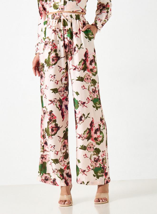 تواكستريمز بنطلون واسع الساقين بطبعات ورباط إغلاق وجيوب من تو إكستريمز - Image 1