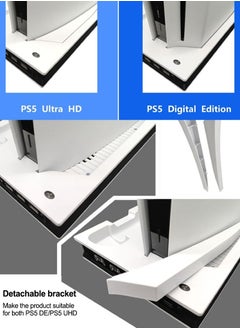 Flash Hawk PS5 Cooling Station with LED Light and Dual Controller Charger for Playstation 5 Console Ultra HD and Digital Edition  - Image 5