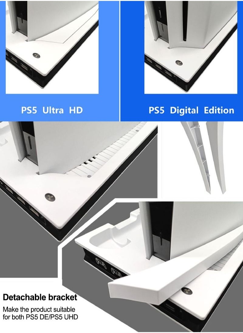 Flash Hawk PS5 Cooling Station with LED Light and Dual Controller Charger for Playstation 5 Console Ultra HD and Digital Edition  - Image 5