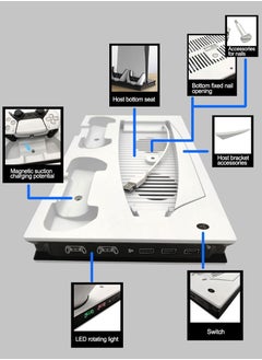 Flash Hawk PS5 Cooling Station with LED Light and Dual Controller Charger for Playstation 5 Console Ultra HD and Digital Edition  - Image 2